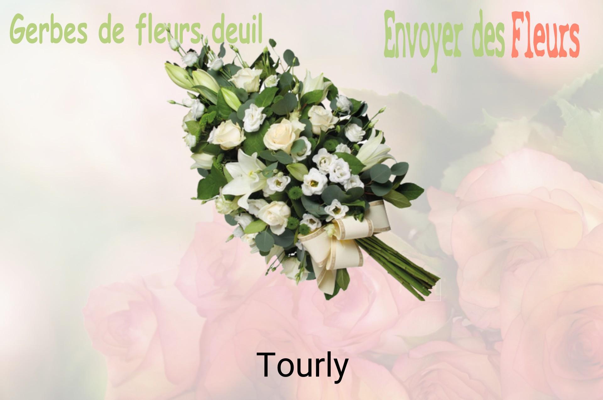 Gerbe de fleurs de deuil livrée à Tourly